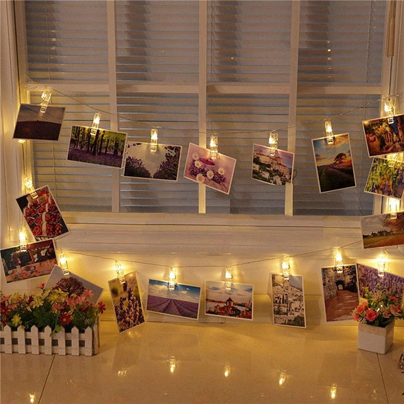 3.5M 20 LED Big Photo Clips LED Battery Powered Decoration Lights For Home