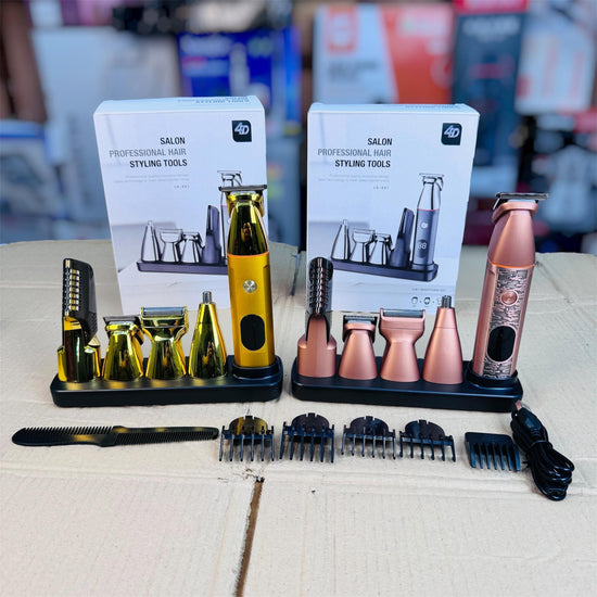 4D Salon Professional Hair Styling Tools – 10-in-1 Multi-Function Grooming Kit for Hair, Beard & Nose
