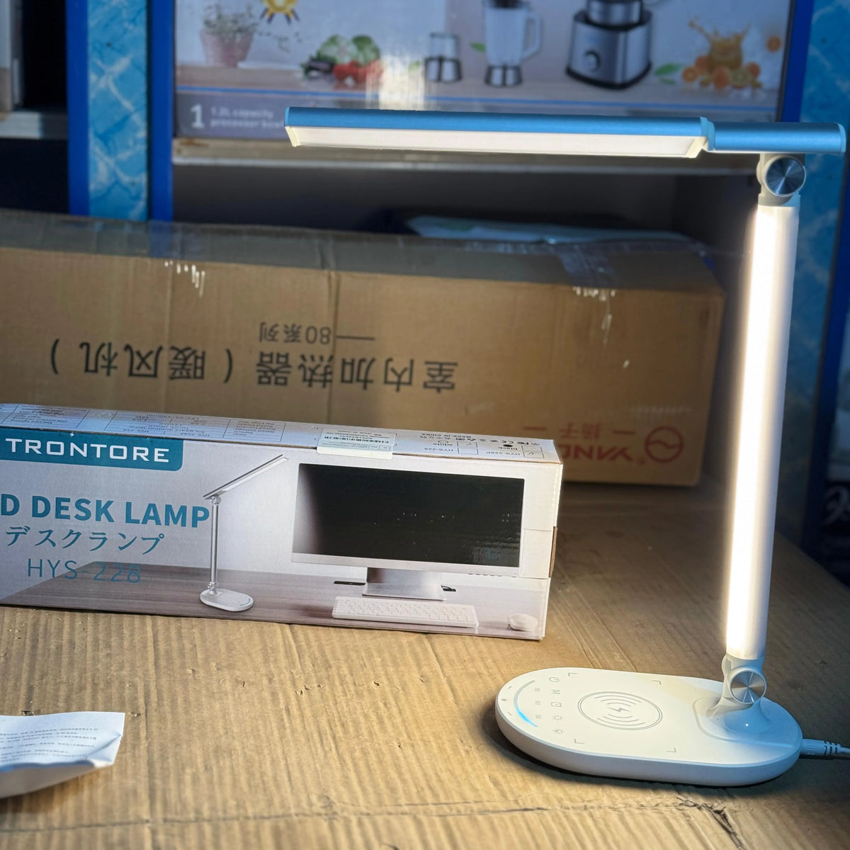 Trontore HYS-228 LED Desk Lamp with Wireless Charger – Touch Control, Adjustable Brightness, Foldable Study Lamp