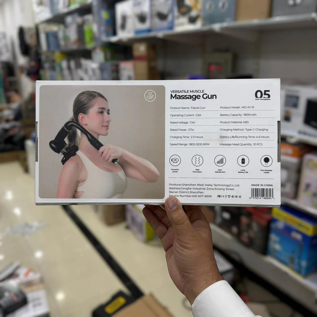 MDHL MD-XY-1S Versatile Muscle Massage Gun – Deep Tissue Percussion Massager with 10 Heads