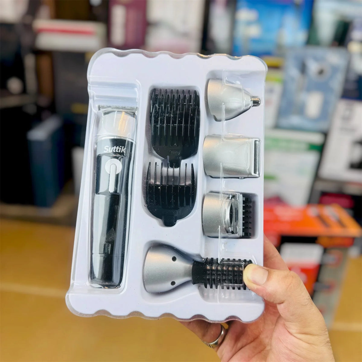 Suttik 6-in-1 Grooming Kit – Rechargeable Hair Clipper, Beard Trimmer, Shaver & Nose Trimmer Set