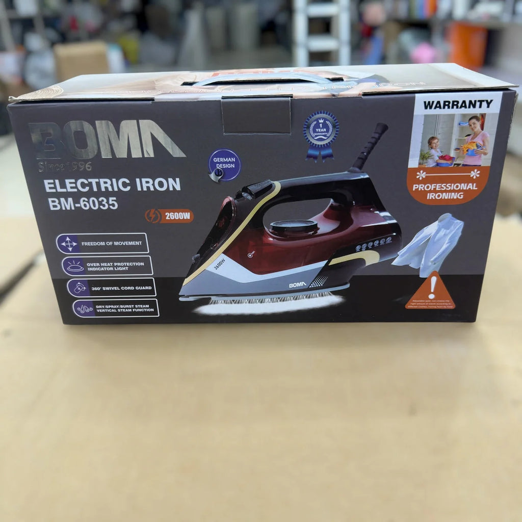 BOMA BM-6035 Electric Steam Iron 2600W – German Design Professional Ironing