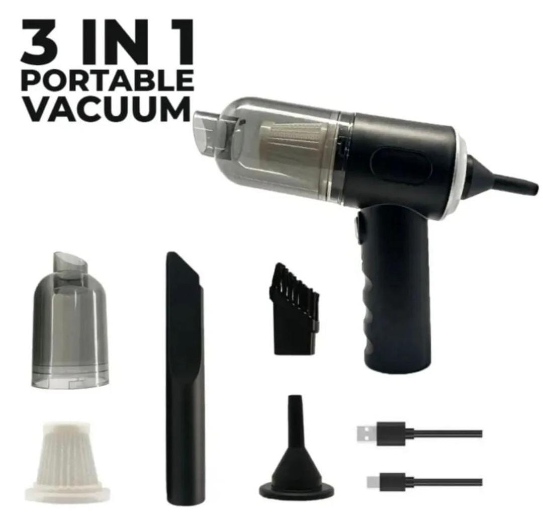 3 in 1 Wireless Portable Vacuum Cleaner – Cordless Rechargeable Mini Handheld Vacuum for Car, Home & Office