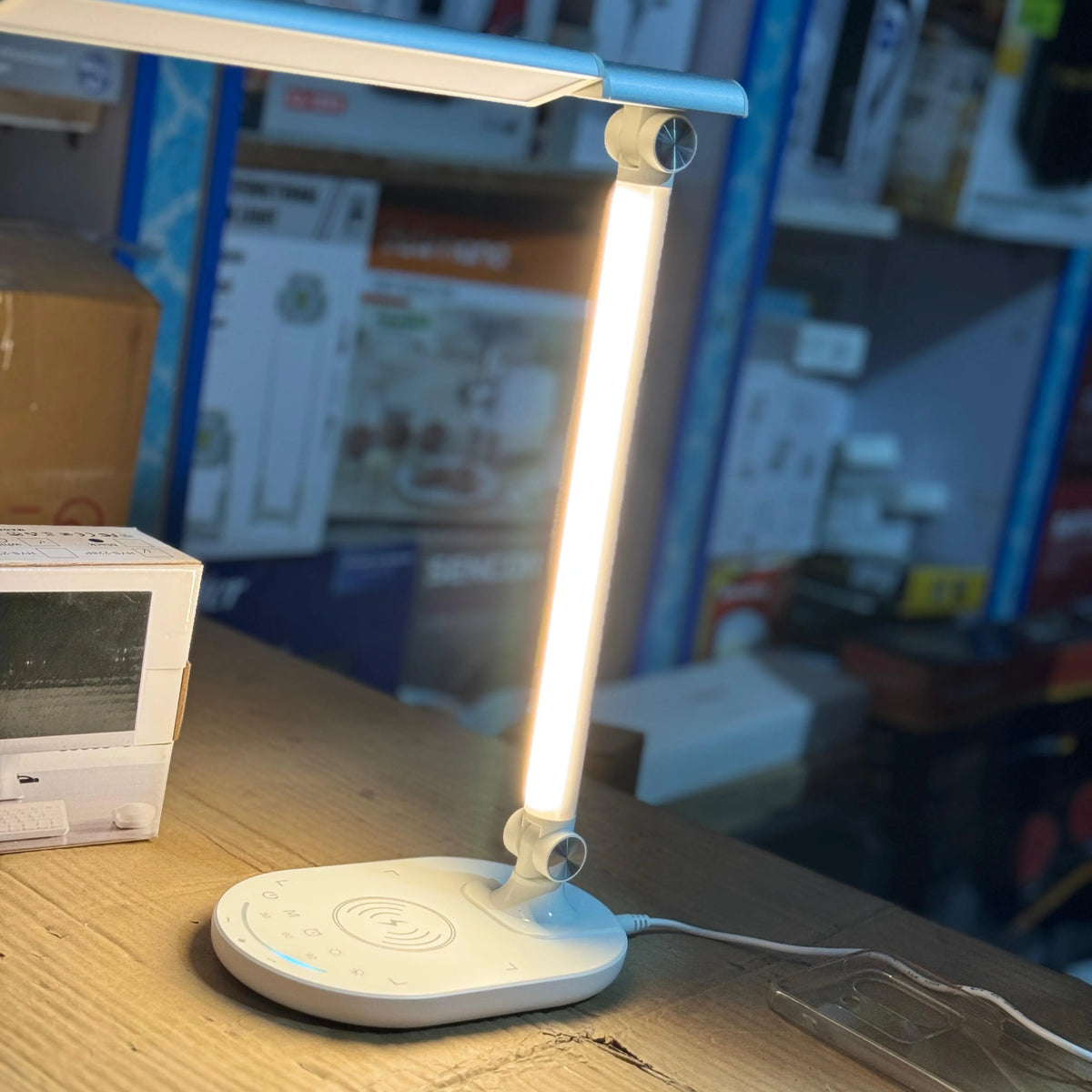 Trontore HYS-228 LED Desk Lamp with Wireless Charger – Touch Control, Adjustable Brightness, Foldable Study Lamp