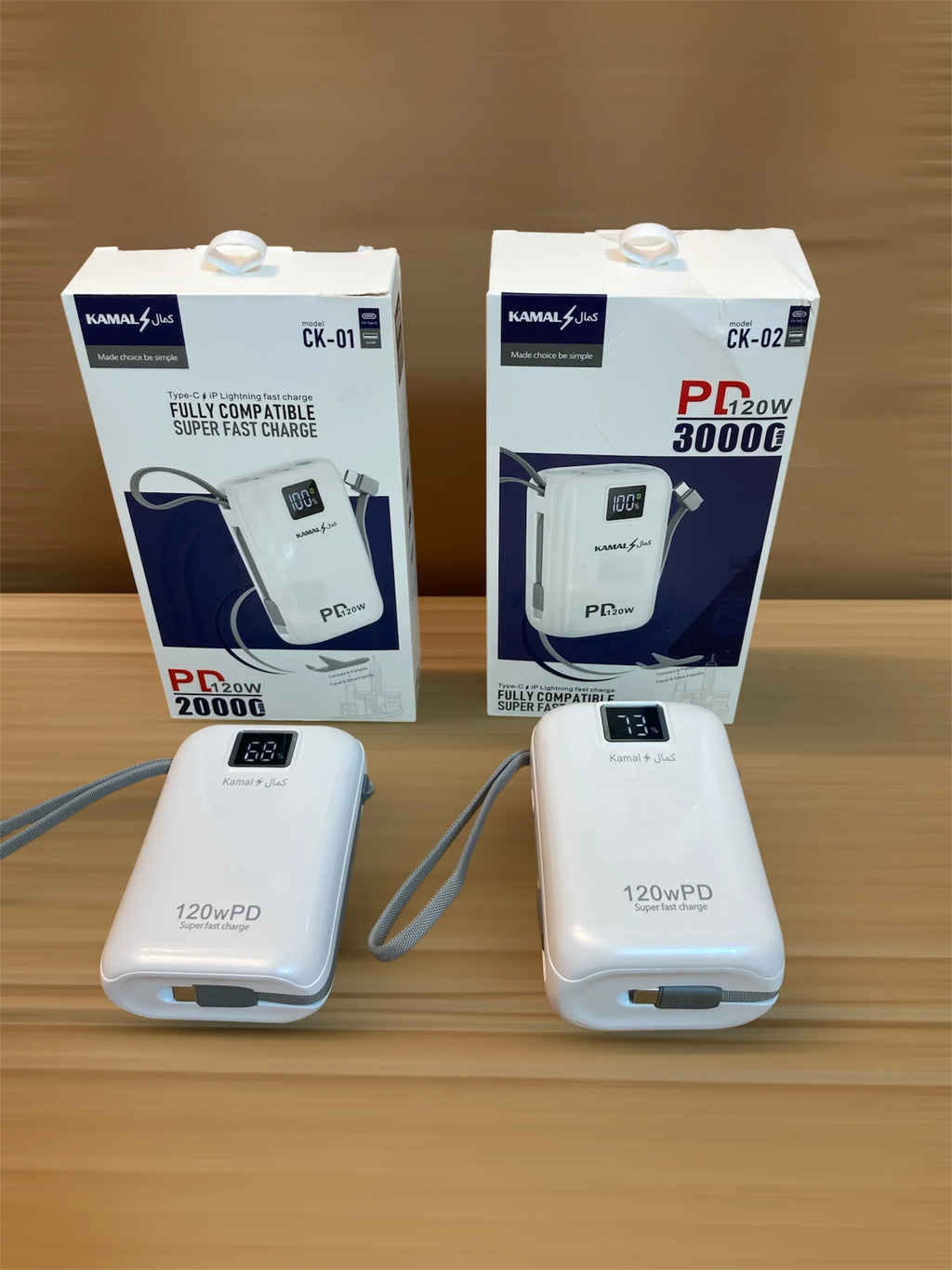 Kamal Ultra Compact Super Fast Charging Power Bank 120W 30000