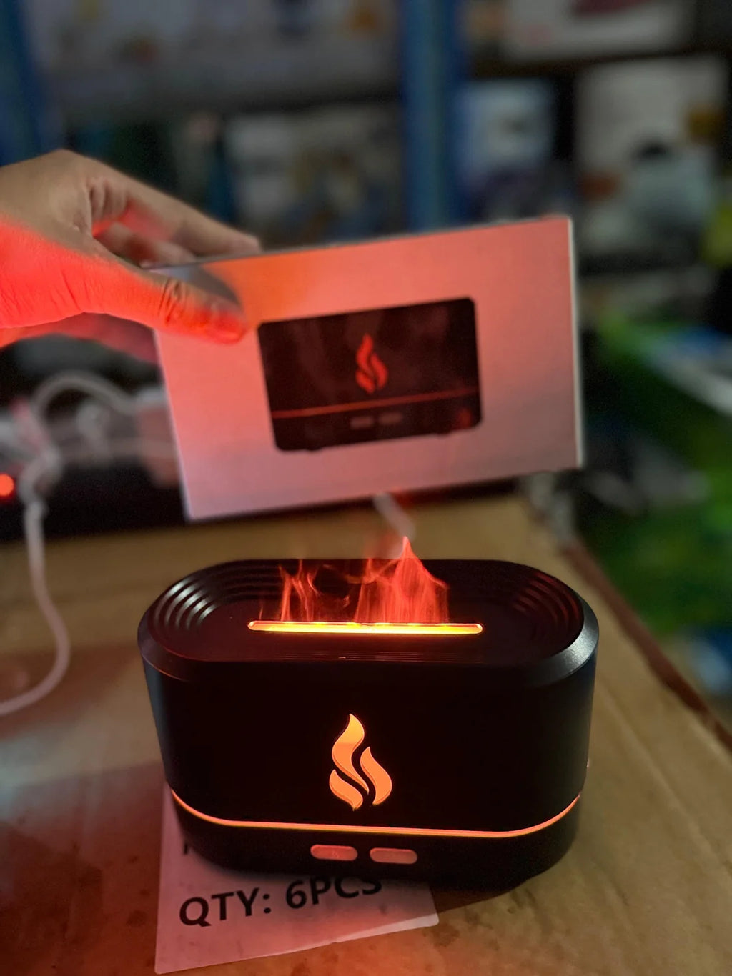Flame Aroma Diffuser Humidifier – Mountain Cloud Fire Mist Essential Oil Diffuser with Remote Control