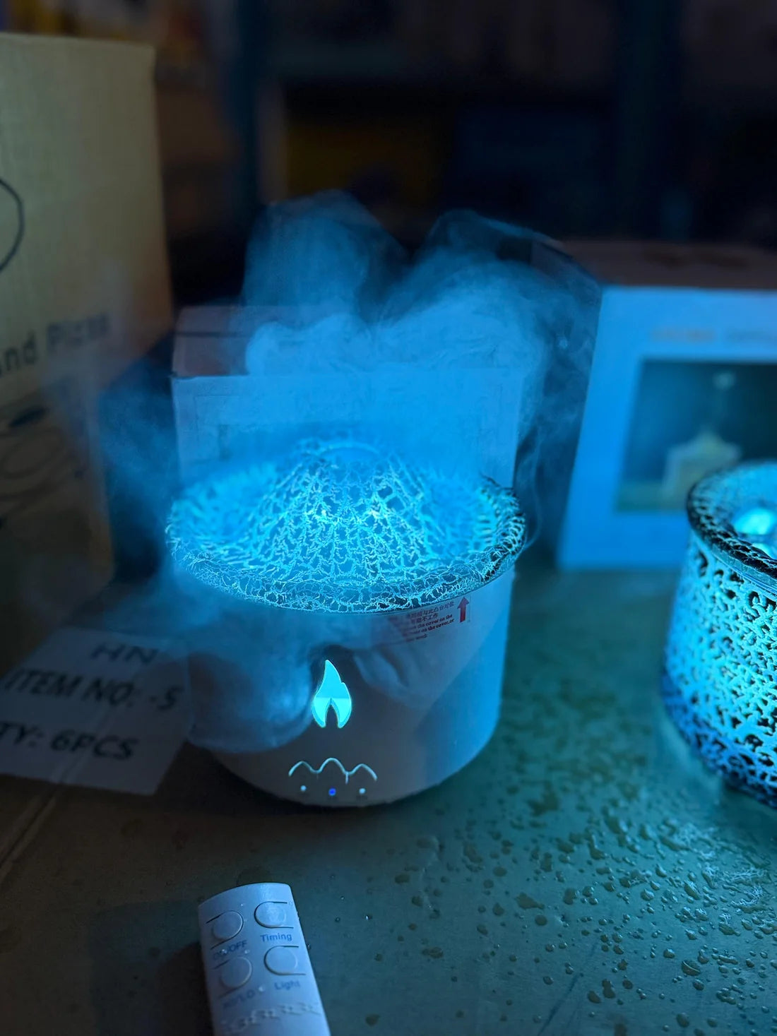 Flame Aroma Diffuser Humidifier – Mountain Cloud Fire Mist Essential Oil Diffuser with Remote Control