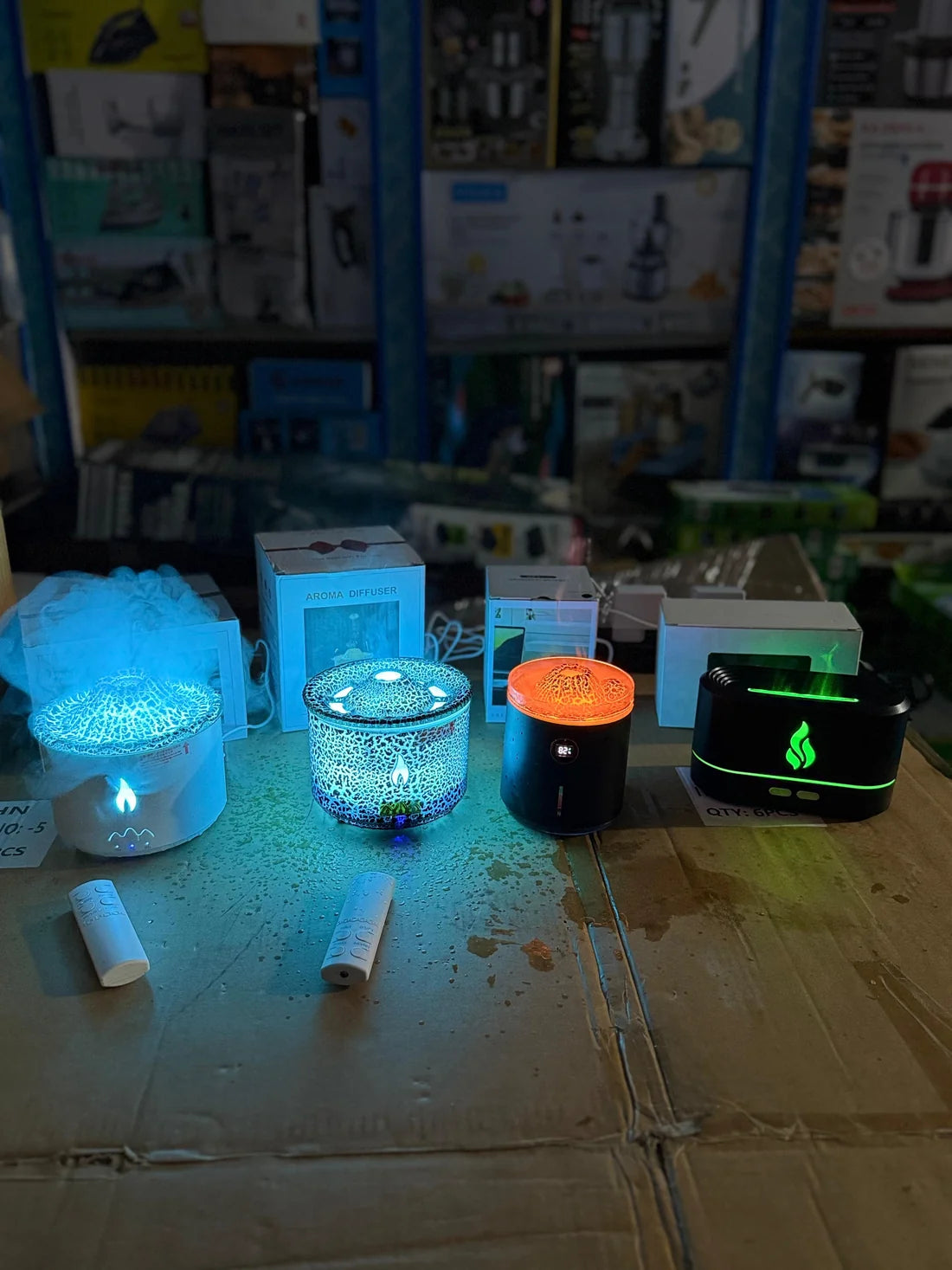 Flame Aroma Diffuser Humidifier – Mountain Cloud Fire Mist Essential Oil Diffuser with Remote Control