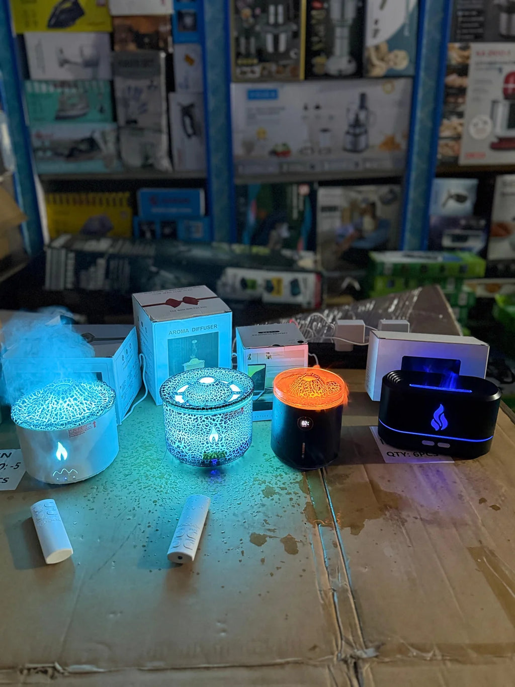 Flame Aroma Diffuser Humidifier – Mountain Cloud Fire Mist Essential Oil Diffuser with Remote Control